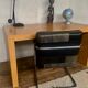 Vintage Modernist design desk with 3 drawers in Light Oak