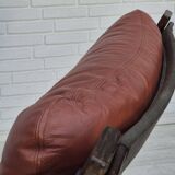 1970s, Scandinavian design, lounge chair, original very good condition, brown leather.