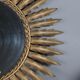 Miroir soleil métal doré vintage 50s 48cm