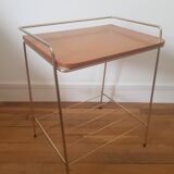 Metal and wood end table