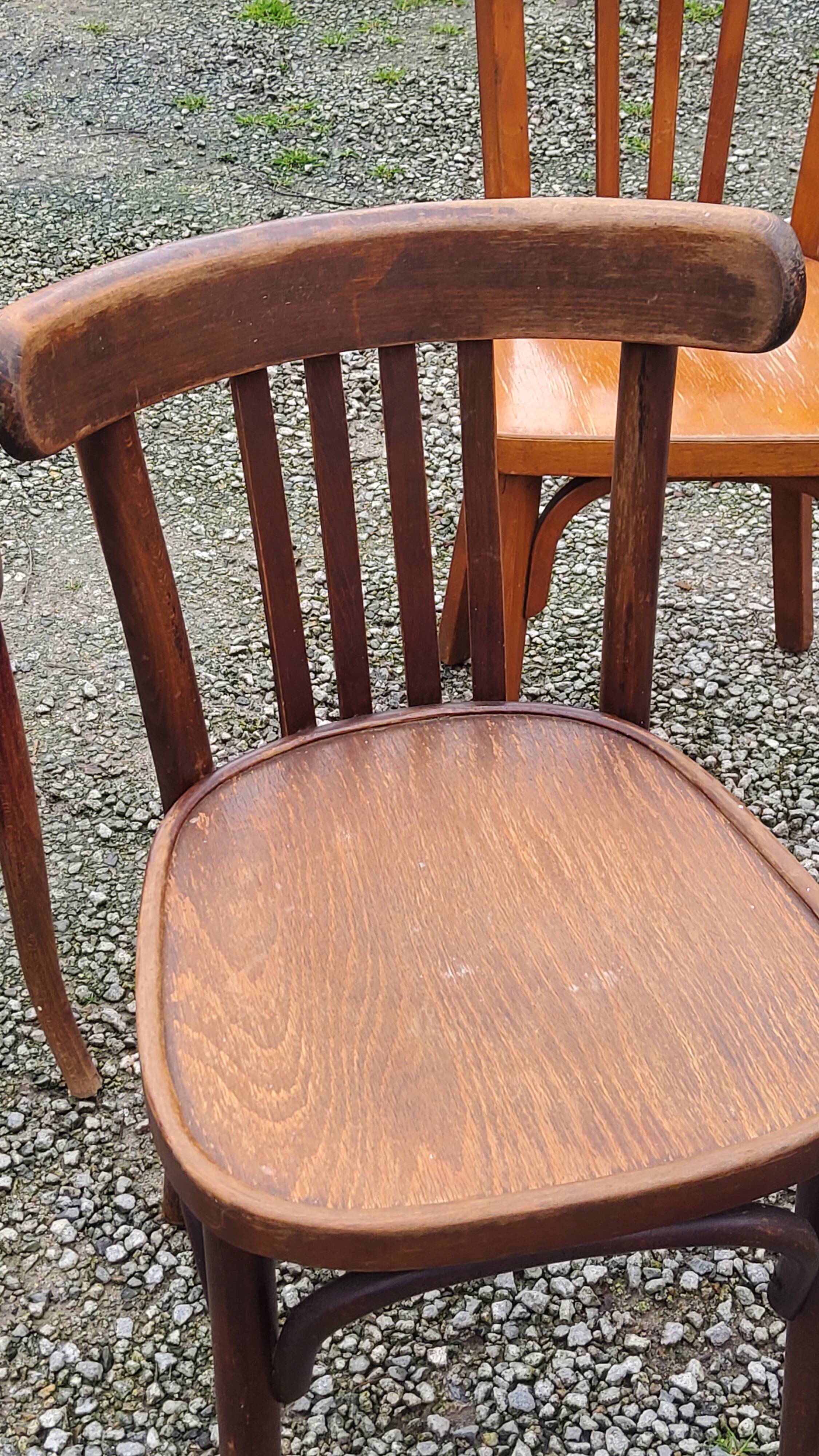 Set of 6 old bistro chairs Baumann and others