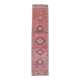 1970s Vintage Turkish Handmade Wool & Cotton Pink Runner Rug 75x318