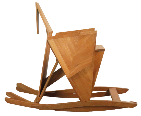 Sculptural rocking chair origami bird