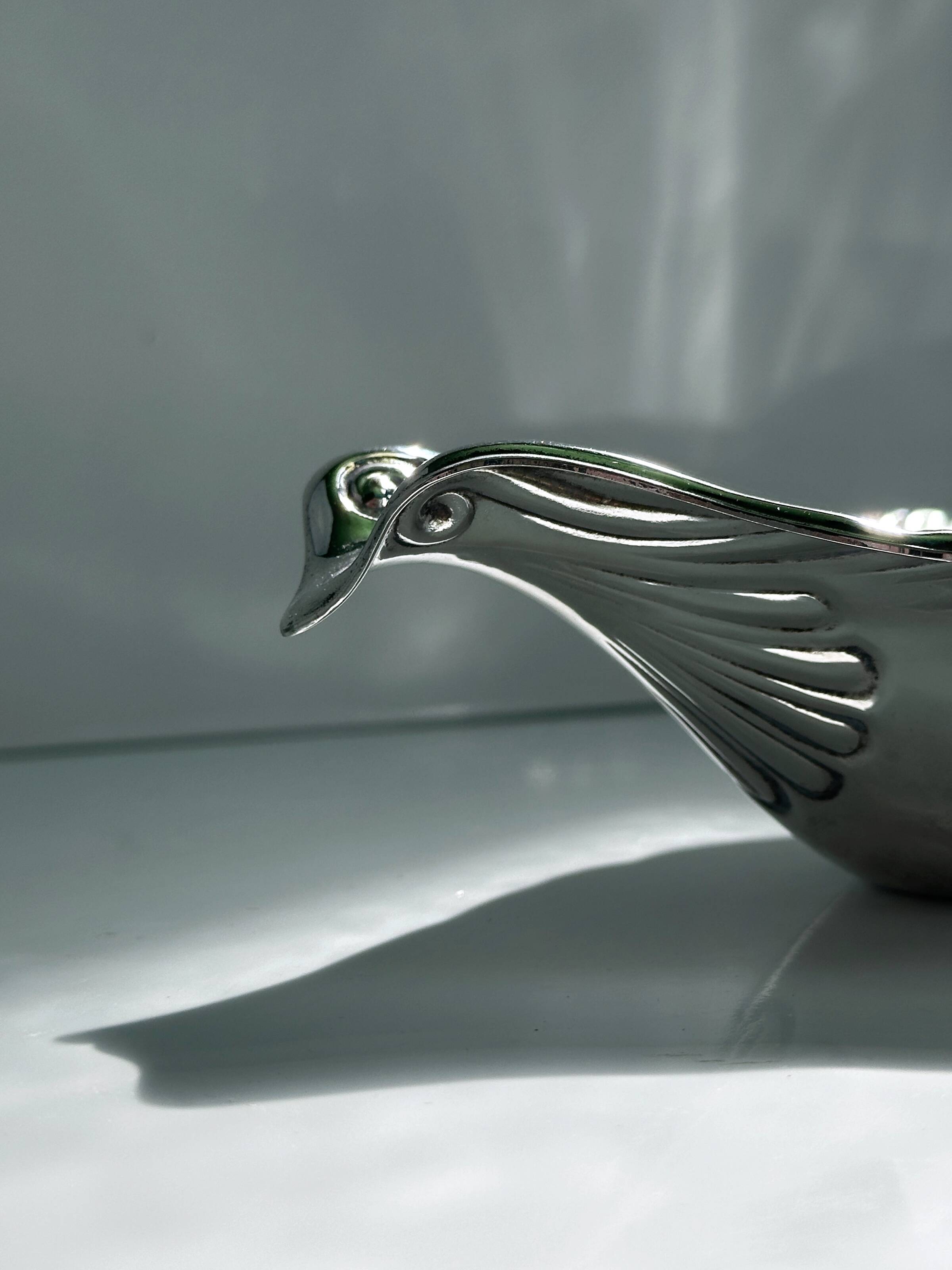 1970s Italian silver plated dove bowl
