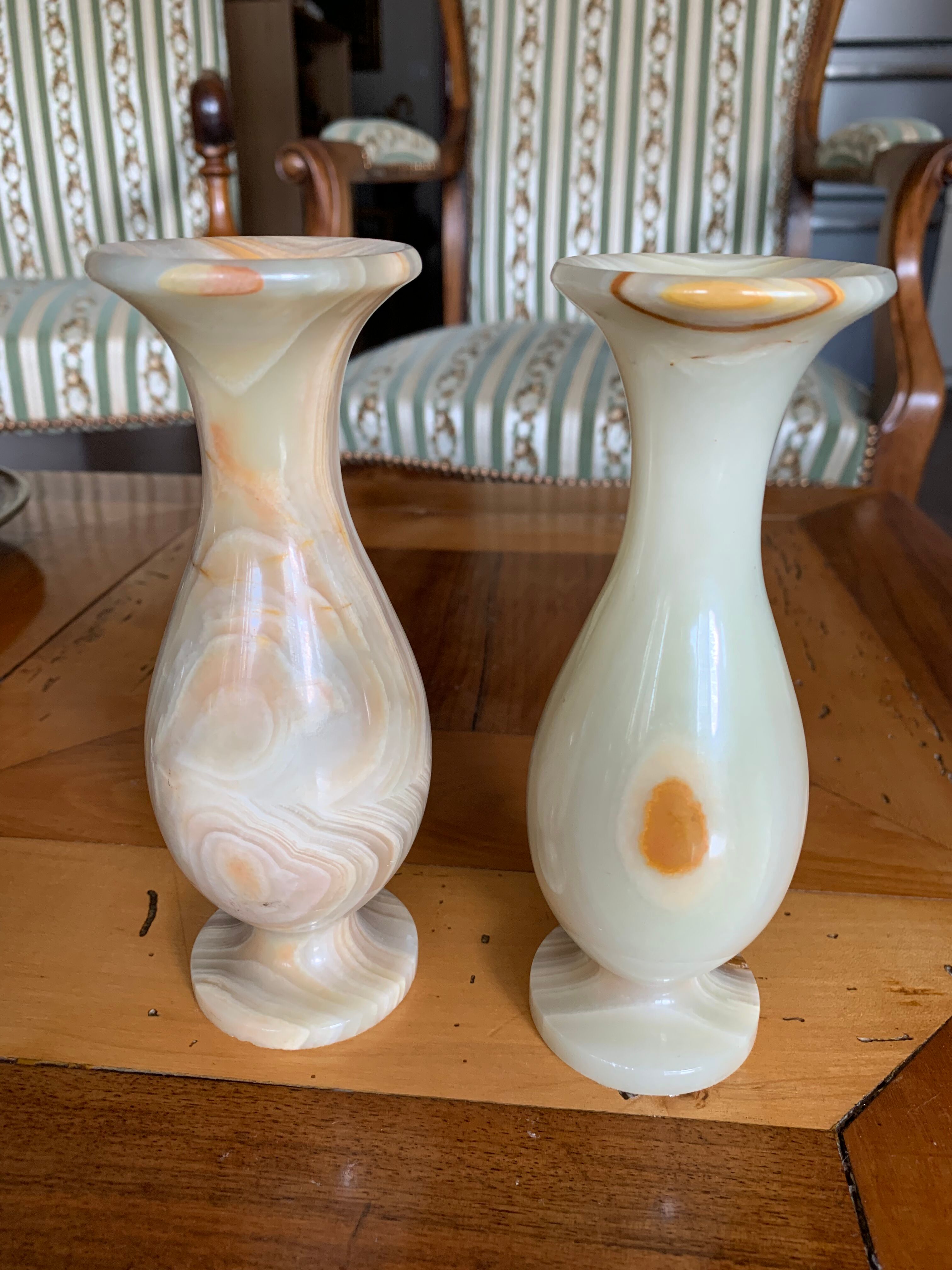 Pair of jade soliflores
