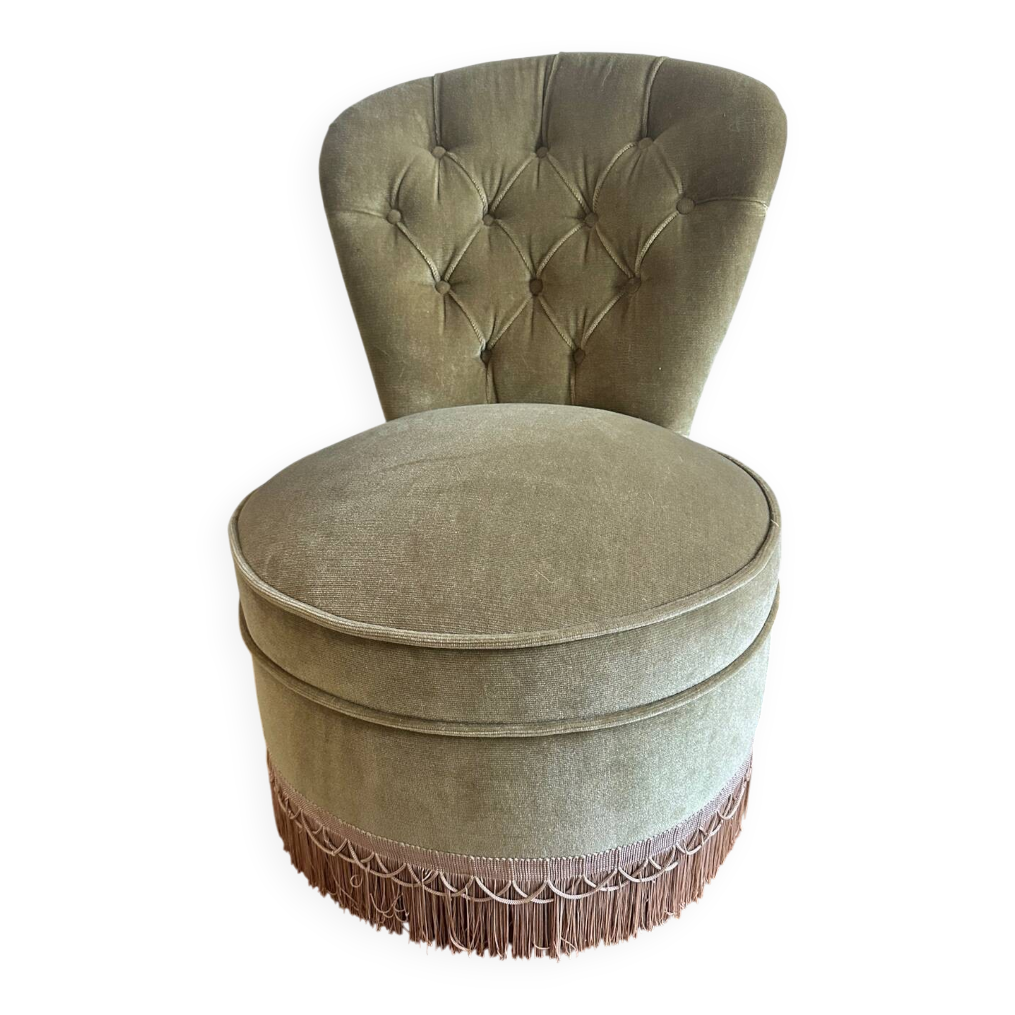 Fauteuil crapaud en velours