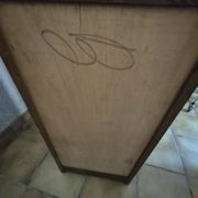 Filing cabinet with curtain, lock and key