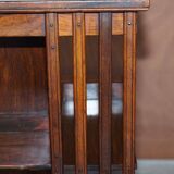 Edwardian revolving bookcase in hardwood with Sheraton inlay.
