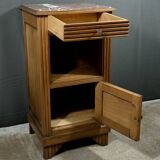 Living Room or Nightstand Table in Oak and Marble, Art Deco – 1930