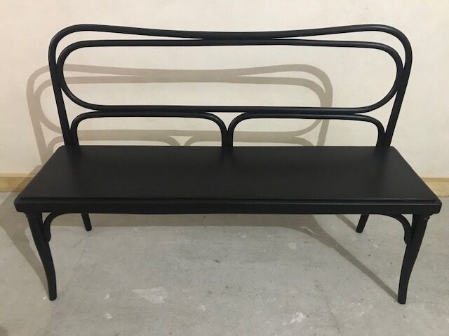 Black wood bench