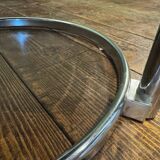 Vintage smoked glass and chrome side table