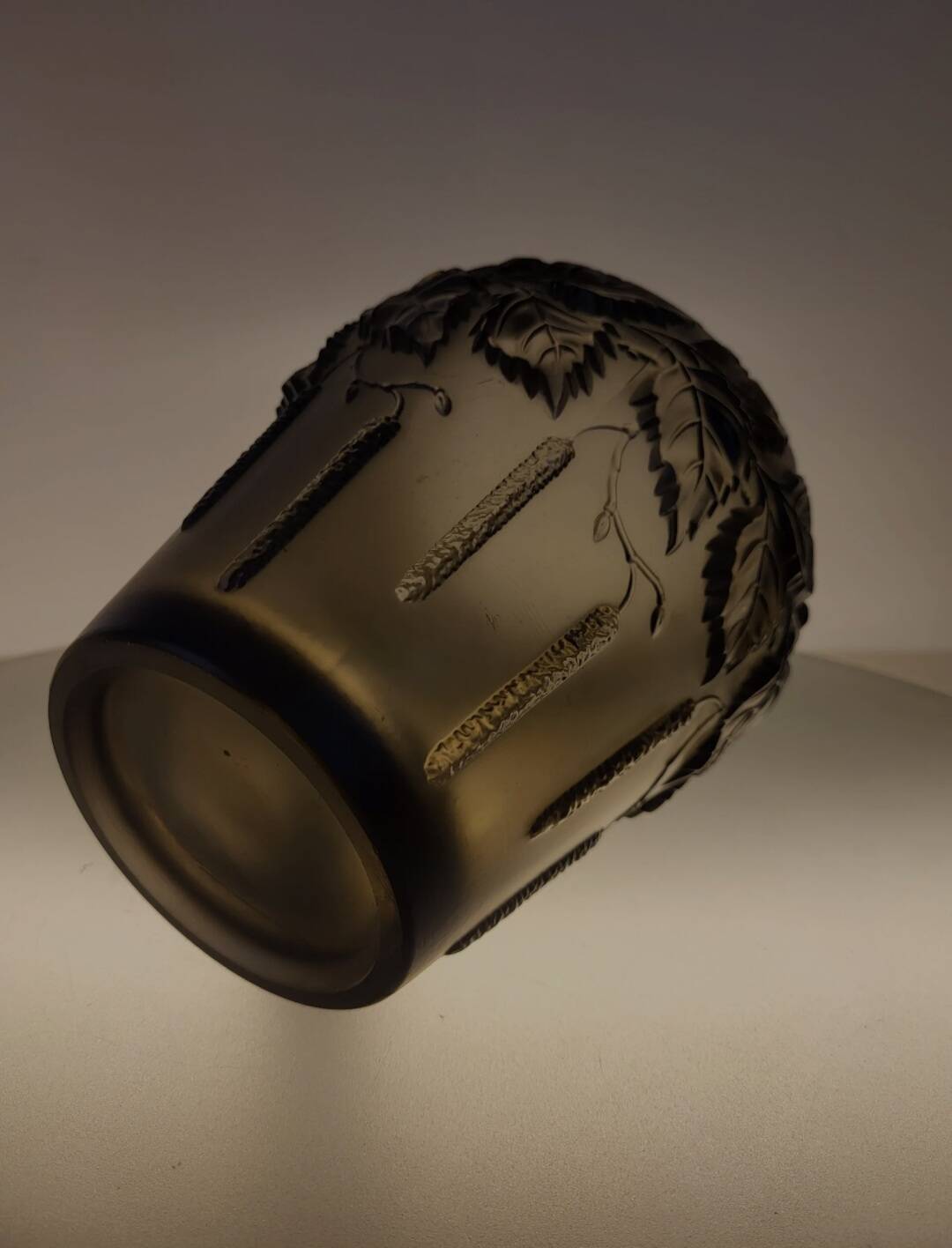 Vase art déco, fumée persglas avec décor, Barolac Josef Inwald, période 1930