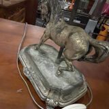 Table lamp in the Maison Charles style made of bronze featuring a horse.