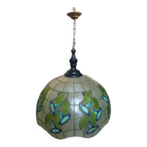 Ancienne suspension vitrail style Art Nouveau