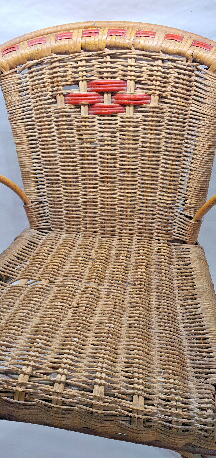 Old armchair child osier rattan 60s vintage decoration collection