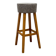 Beech Wood Stool with Upholstered Seat, 1960s