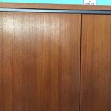1960 plating chrome legs teak Cabinet