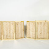 Pair of travertine brass cabinets by Alfredo Freda 1975