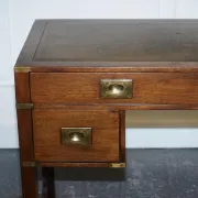 Vintage Military Campaign Desk with Leather Top from Harrods London