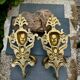 2 solid brass caryatid coat hooks Art Nouveau Jugendstil