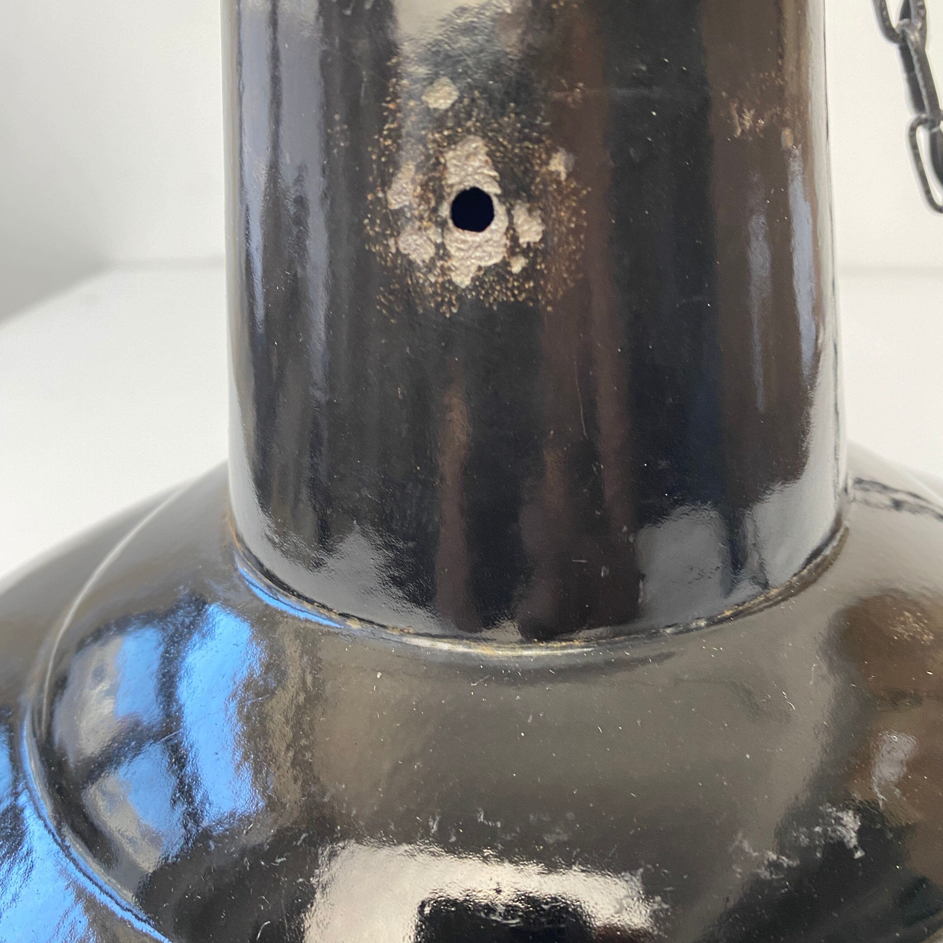 Old industrial suspension enamelled 40 cm