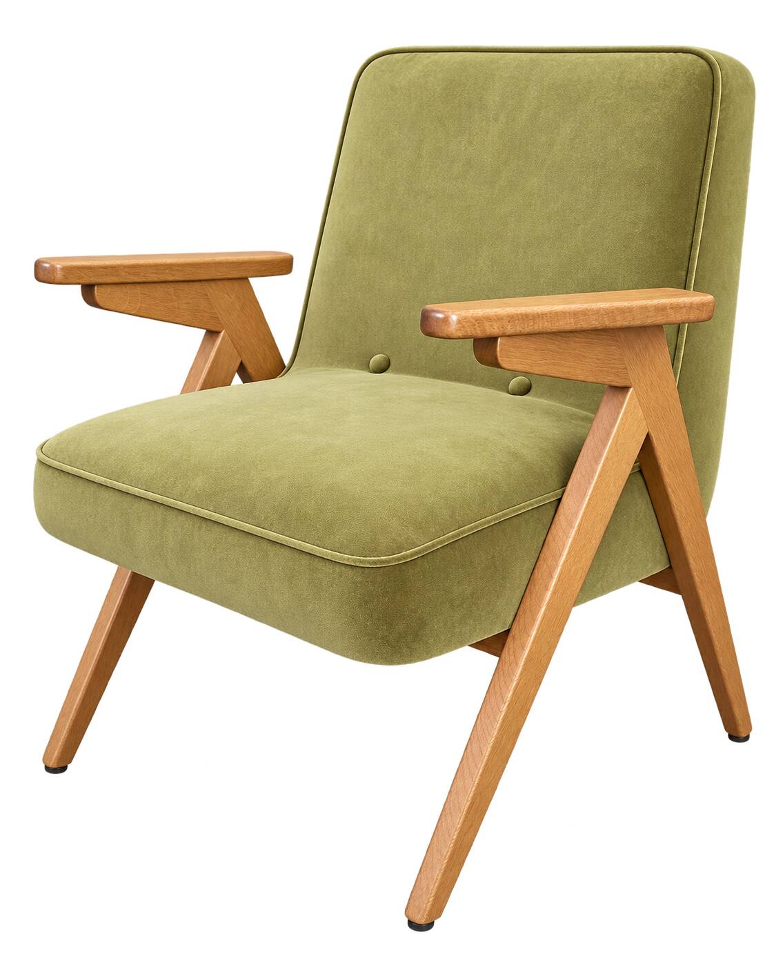 Paire de fauteuils Bunny 366  en velours Olive