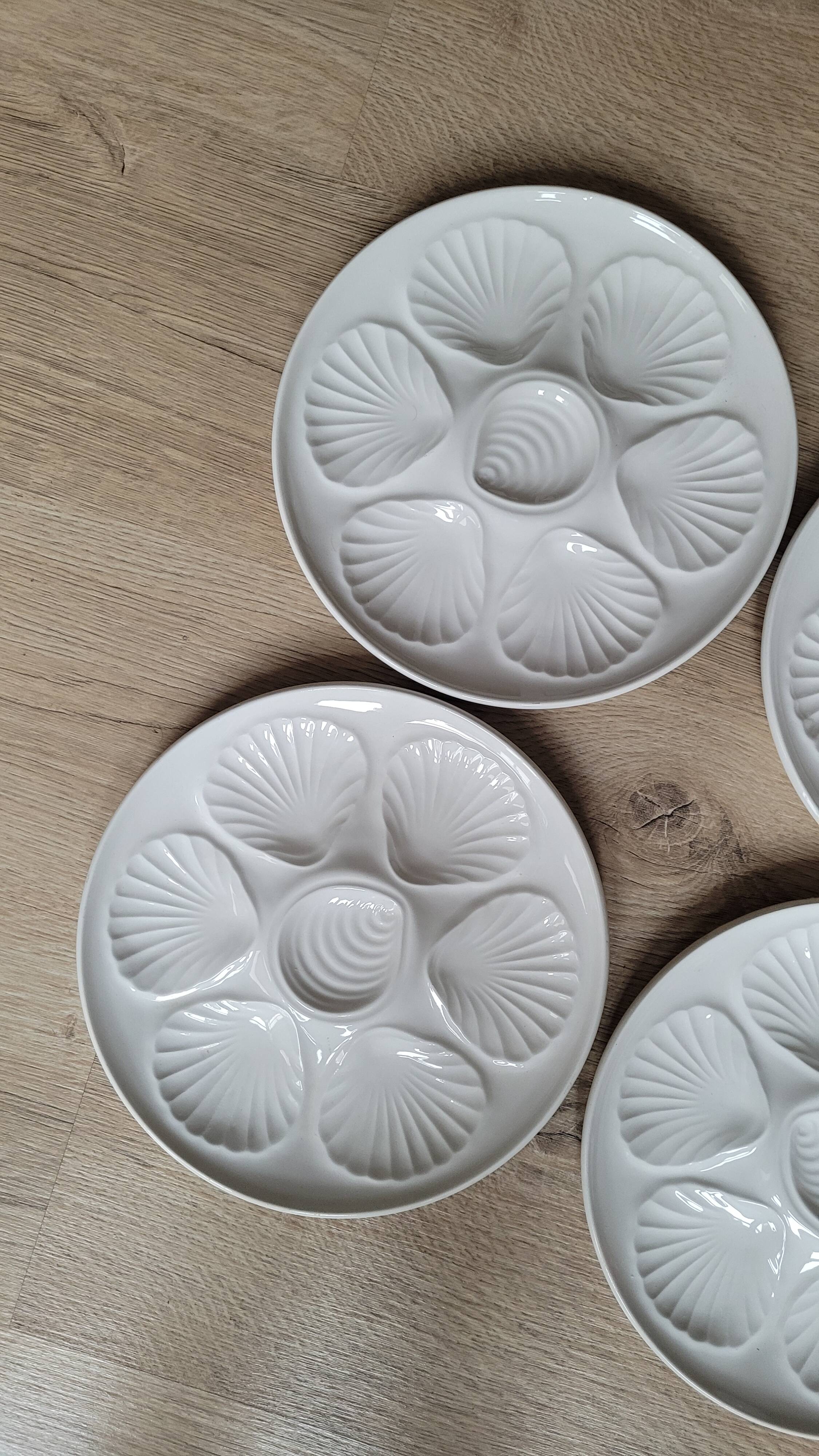 La Redoute x Selency set of 4 white oyster plates