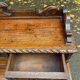 19th-century Renaissance carved oak desk with chair
