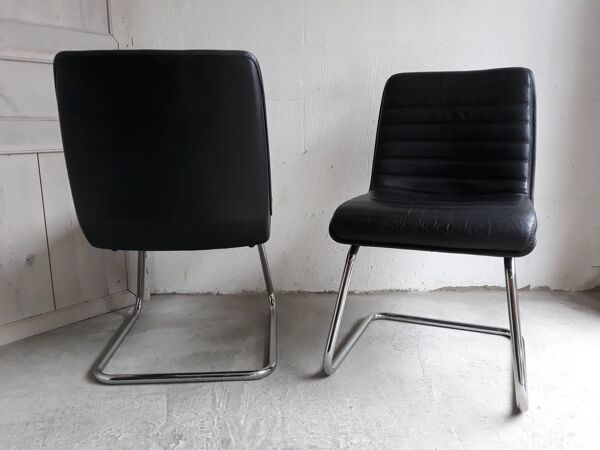 fauteuil Vintage cuir Noir