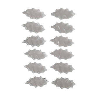12 crystal 'oak leaves' knife holders