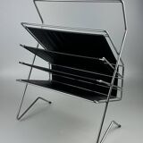1960s 1970s Newspaper Holder in Metal & Plastic Space Age Design