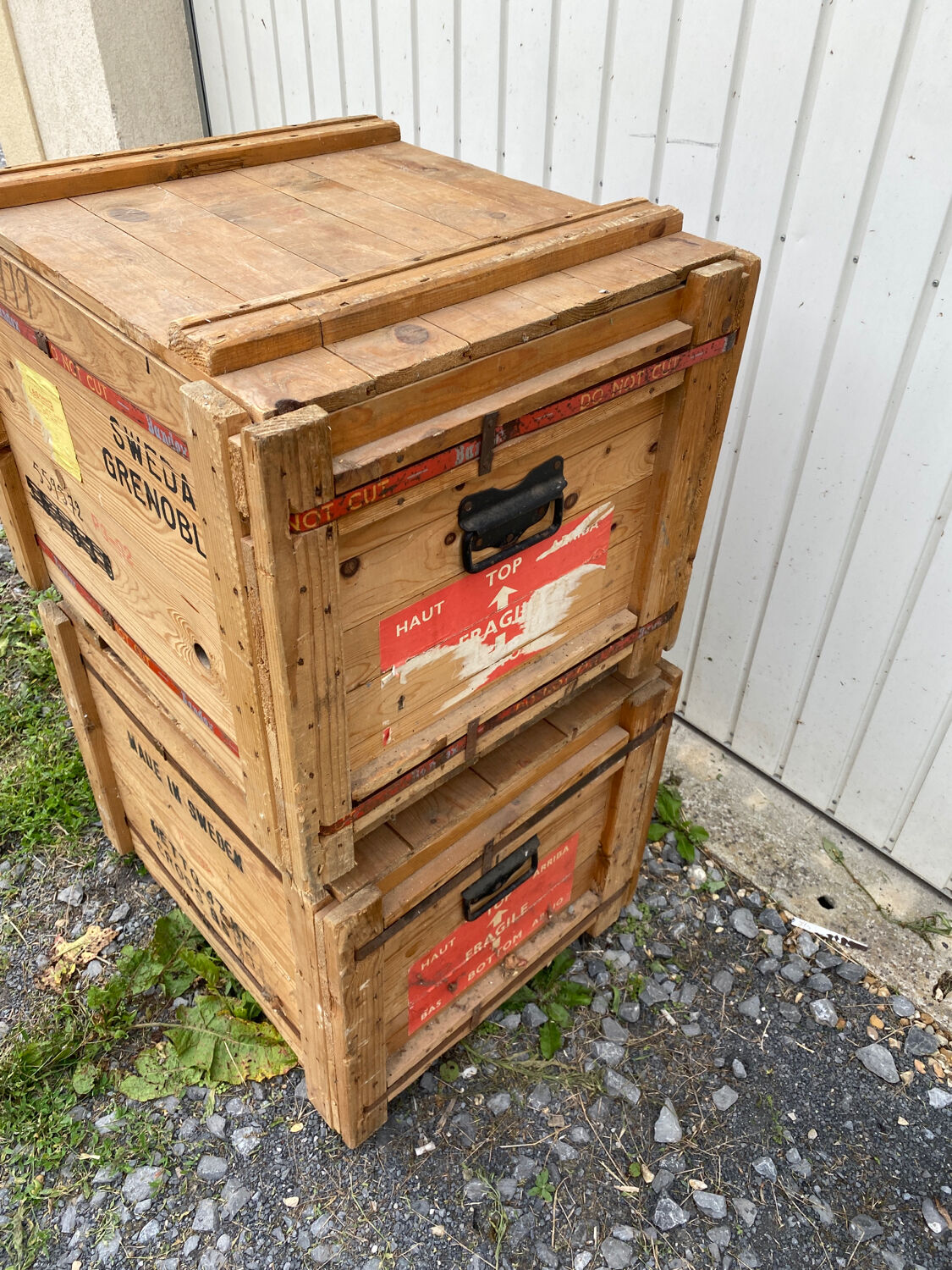 Loft deco vintage wooden storage box