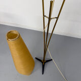 Ancien lampadaire amphore laiton et fibre design des années 60 vintage