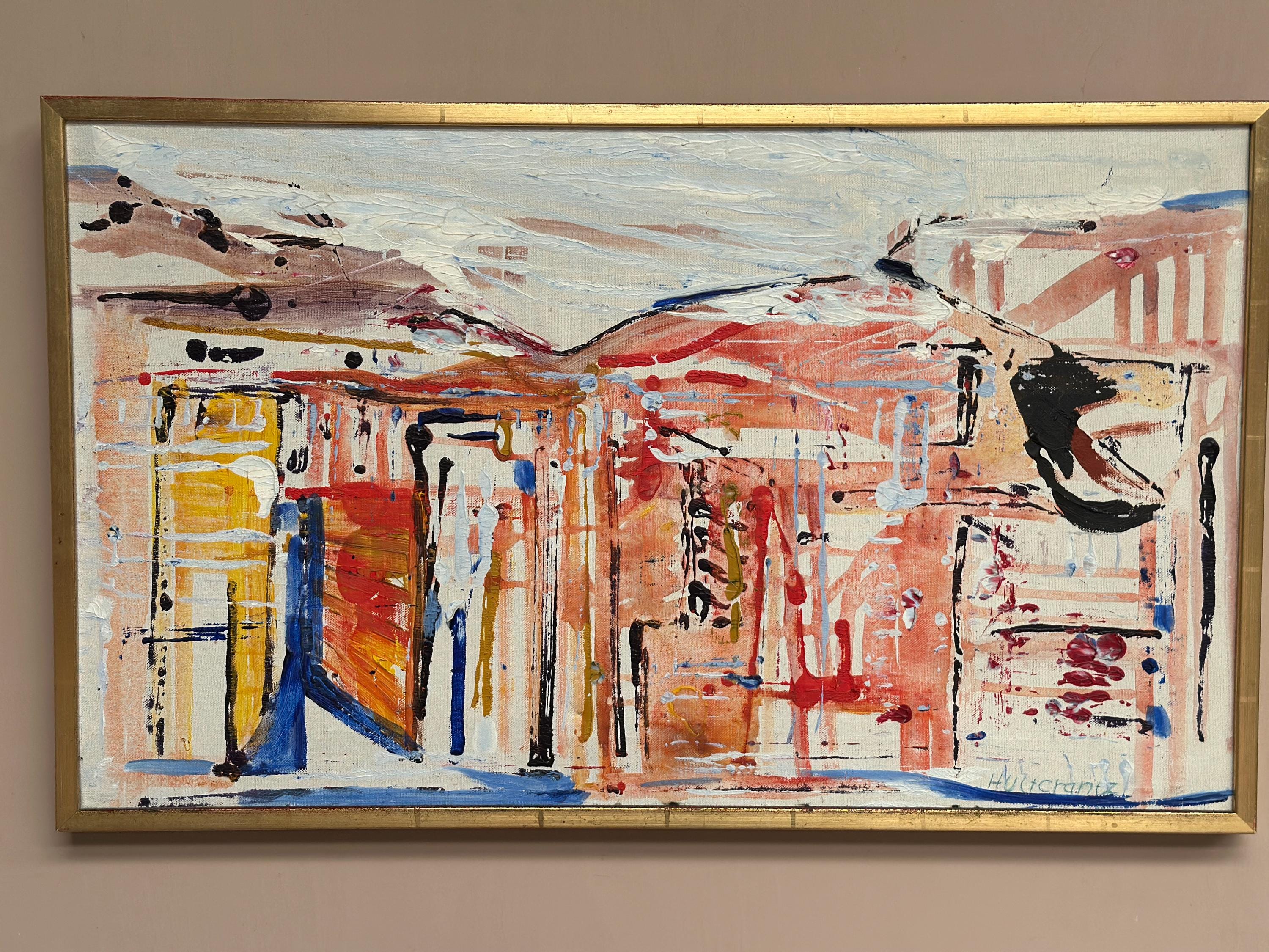 Swedish Oil on Canvas – “Composition” by Tore Hultcrantz