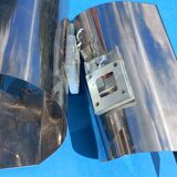 Pair of 70s designer wall lights in chrome metal