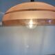 Pink glass suspension, fabric cable, ceramic ceiling lamp