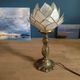Bedside lamp flower lotus mother-of-pearl base bronze brass dp 0123247