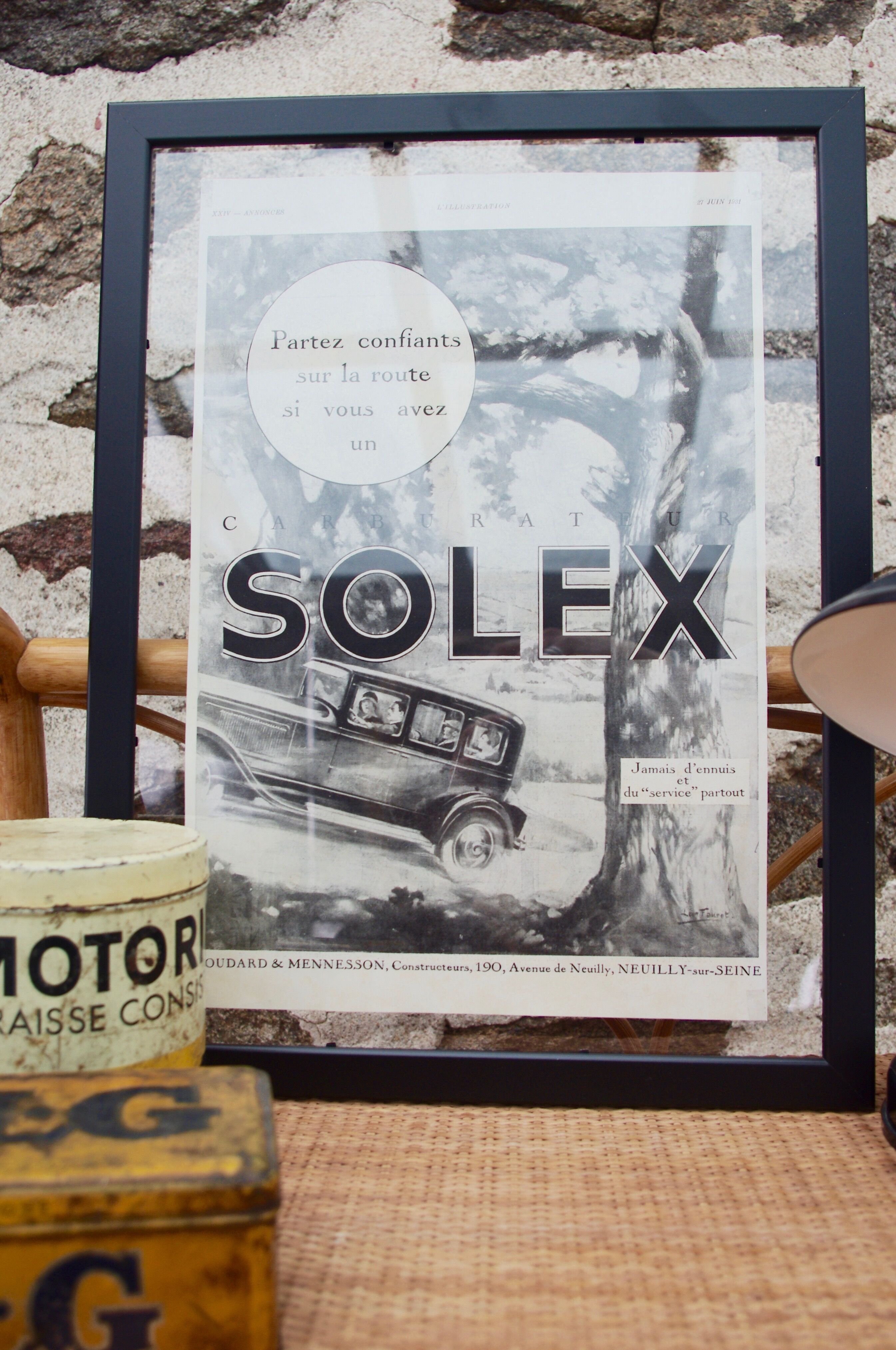 Framed advertising Solex 1931