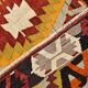 6x9 Colorful Handmade Geometric Kilim Rug, 182x283Cm