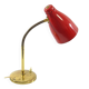 Red Italian 1950s Adjustable Desk Lamp with Gold Chrome Base