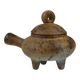 tripod ceramic with lid, signed Agnès Escala