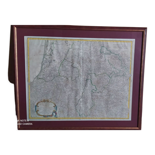 Carte ancienne de Guyenne par de Vaugondy vers 1753