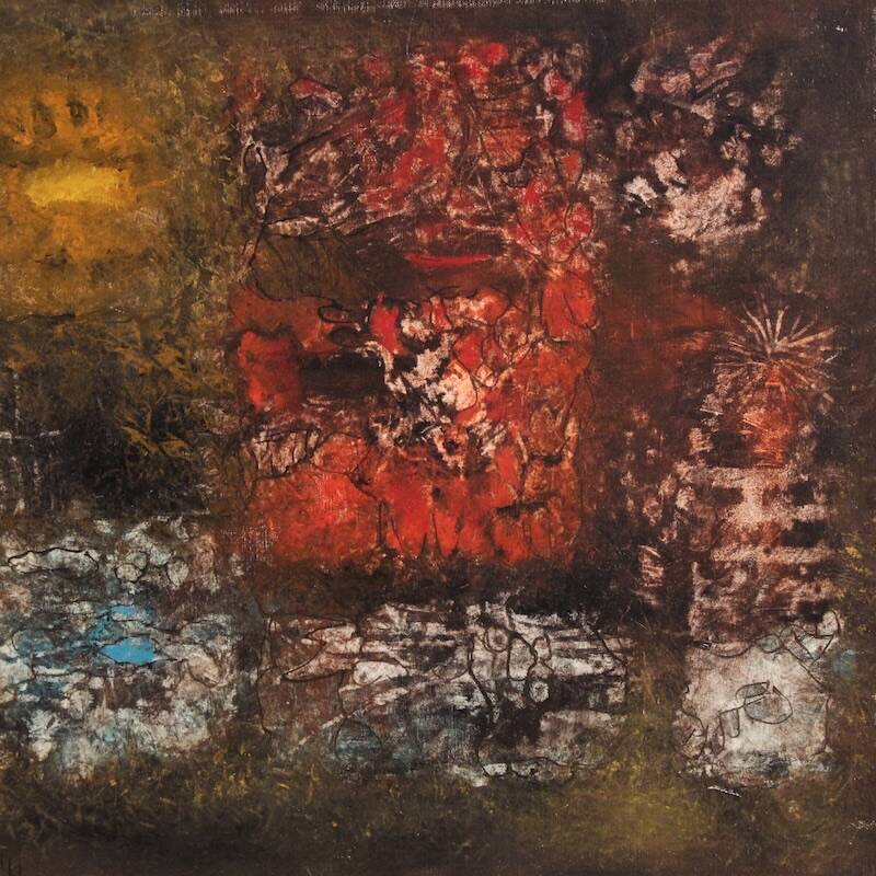 Peinture abstraite américaine signée J. Wolff