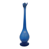 Murano Soliflore Vase V Nason C Cobalt Blue Frosted 38cm Label