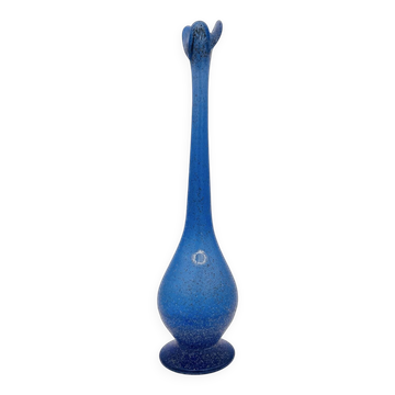 Murano Soliflore Vase V Nason C Cobalt Blue Frosted 38cm Label