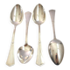 Set of 4 art deco table spoons in silver metal e. feisskohl 1920-1930