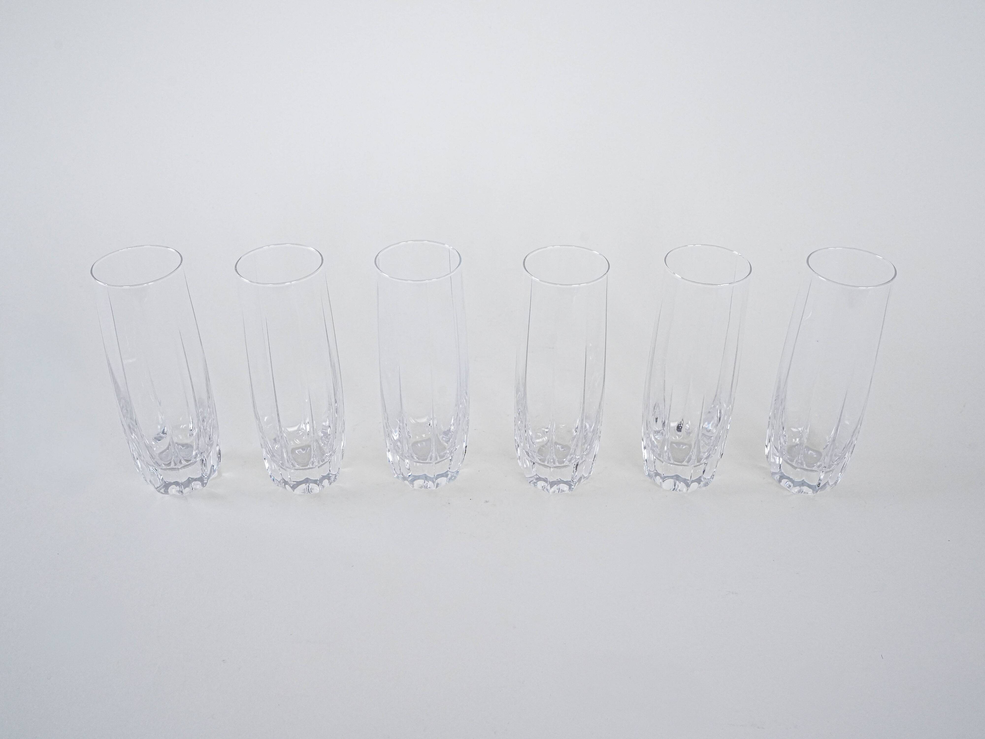 Set of six glasses, Italian design, 1960s, made in Italy