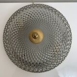 Ceiling lamp in molded glass and gilded metal