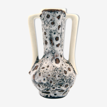 Small Vase like amphora Fat Lava in brutalist style signature of Vallauris