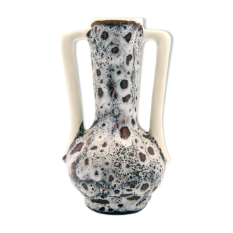Small Vase like amphora Fat Lava in brutalist style signature of Vallauris